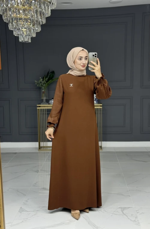 Gülşah tesettur abiye - kahve