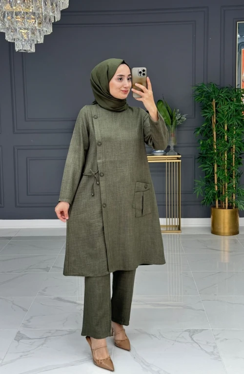 leyla takım - haki