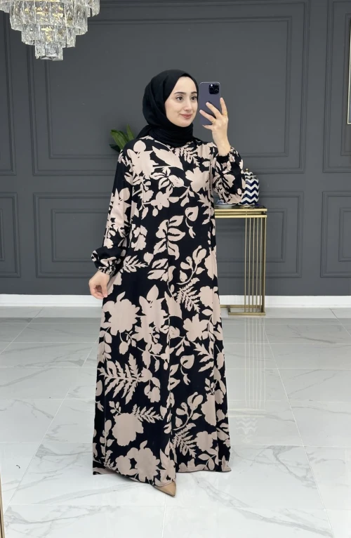 Miray tesettur elbise - vizon