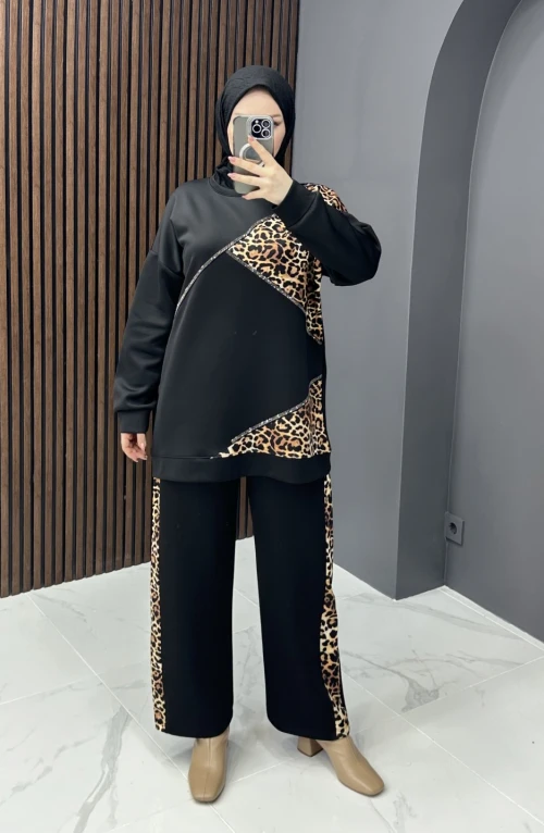 Aysira leopar takım - siyah Aysira leopar takım - siyah