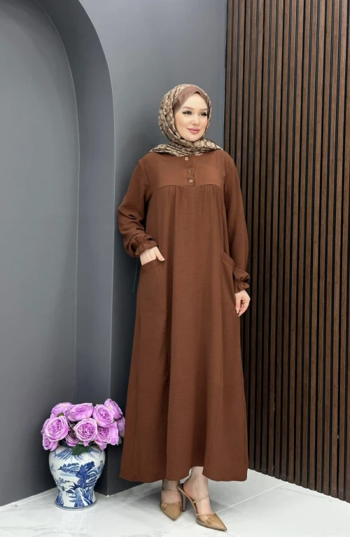 Damla Elbise - Kahve