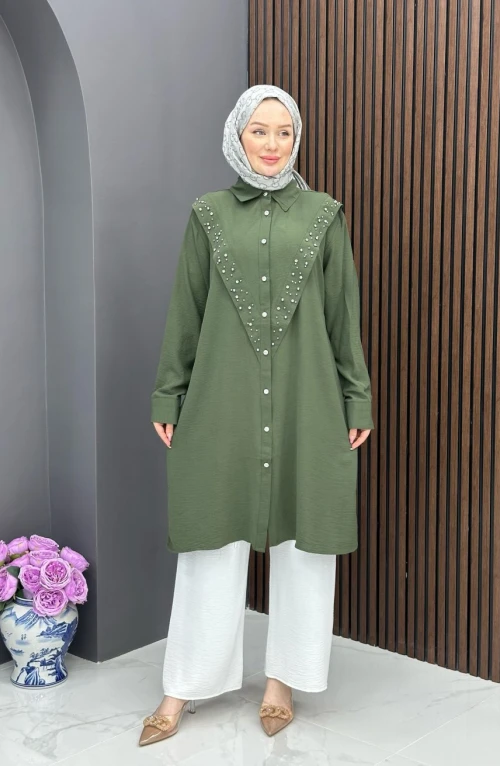 Taşlı Tunik - Haki
