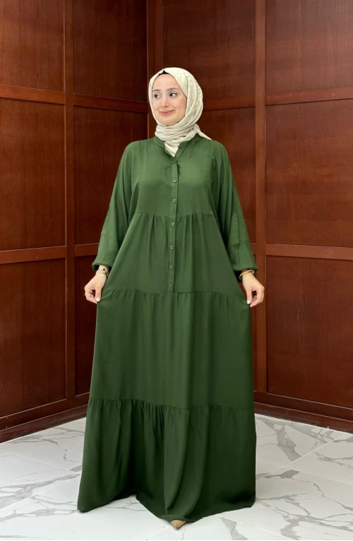 Tofisa Uzun Elbise - Haki