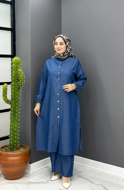 Premium Kot Takım - Koyu Mavi