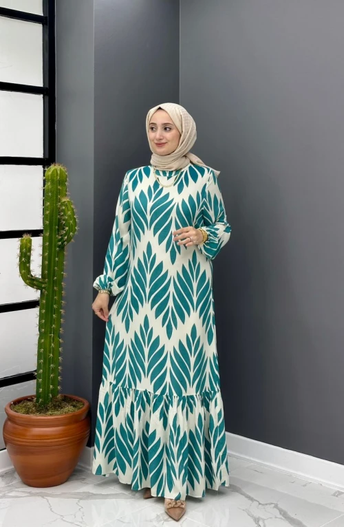 Işık Elbise - Yeşil
