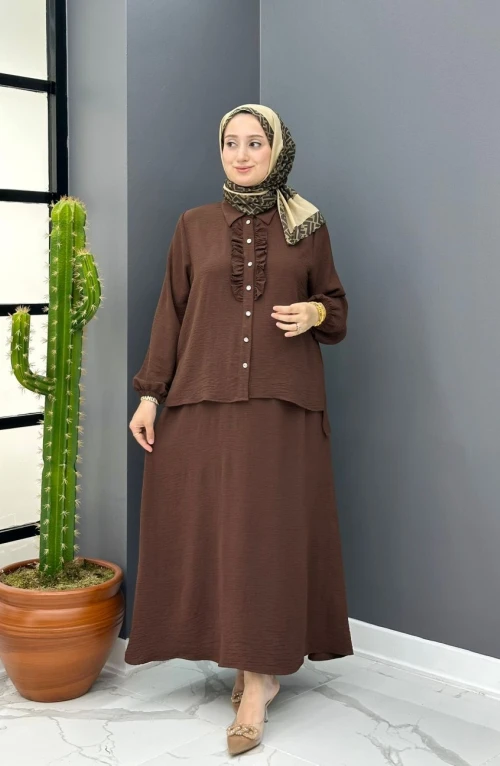 Flora Etekli Takım - Kahve