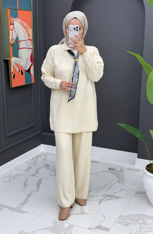 Lady Triko Takım - Krem Lady Triko Takım - Krem