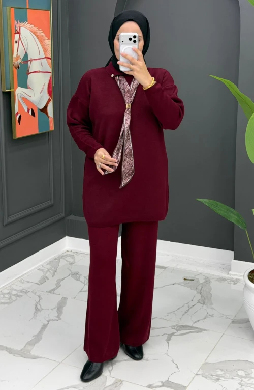 Lady Triko Takım - Bordo Lady Triko Takım - Bordo