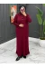 Esengül Triko Elbise - Bordo