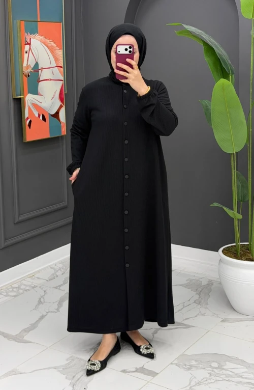 Hatice Uzun Kap - Siyah Hatice Uzun Kap - Siyah