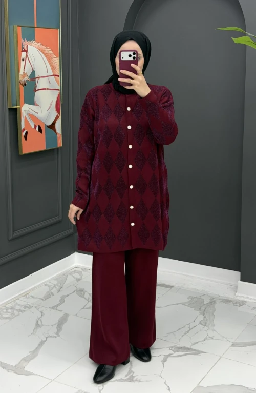 Pelda Triko Takım - Bordo Pelda Triko Takım - Bordo