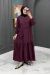 Gülseli elbise mürdüm 