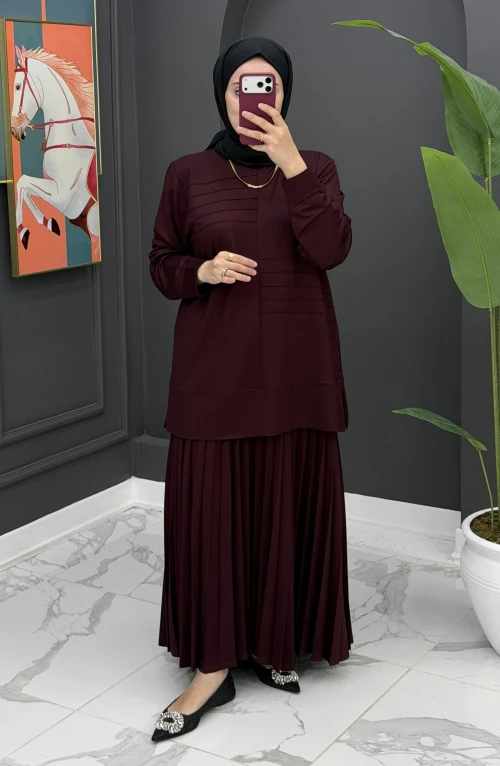 Safinaz Etekli Takım - Bordo Safinaz Etekli Takım - Bordo