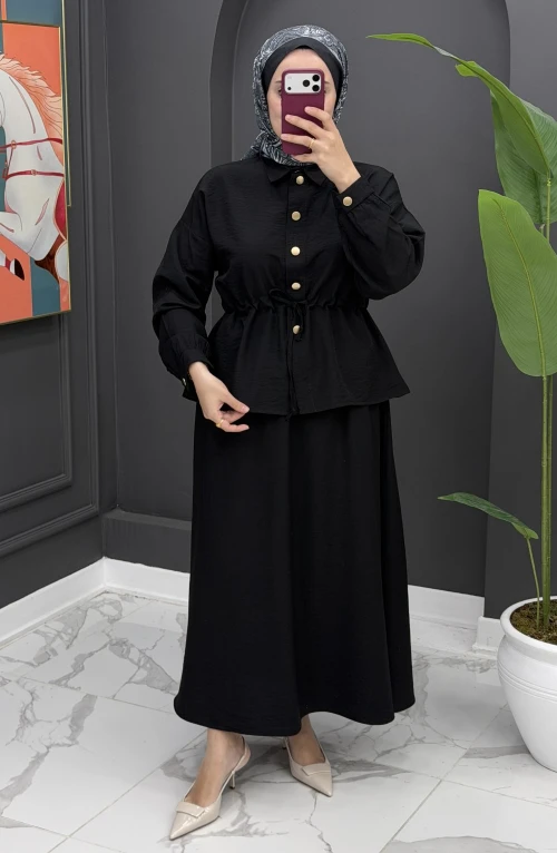 aysel etekli takım - siyah aysel etekli takım - siyah