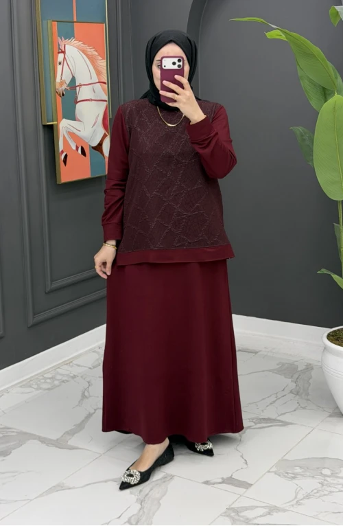 Gülendam Etekli Takım - Bordo Gülendam Etekli Takım - Bordo