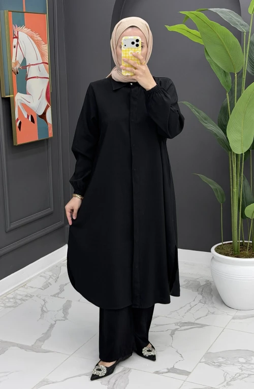 Hanife Uzun Takım - Siyah Hanife Uzun Takım - Siyah