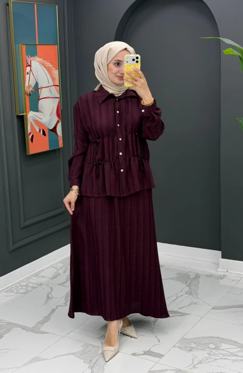 Kader Etekli Takım - Bordo Kader Etekli Takım - Bordo