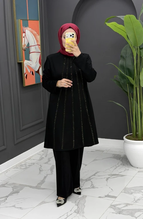 Ela Yazlık Takım - Siyah Ela Yazlık Takım - Siyah