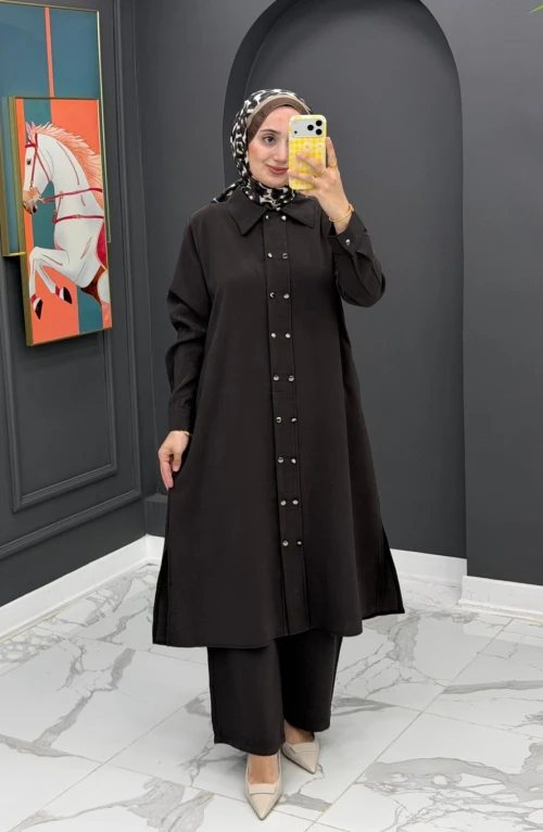 Elif Uzun Takım- Kahverengi Elif Uzun Takım- Kahverengi