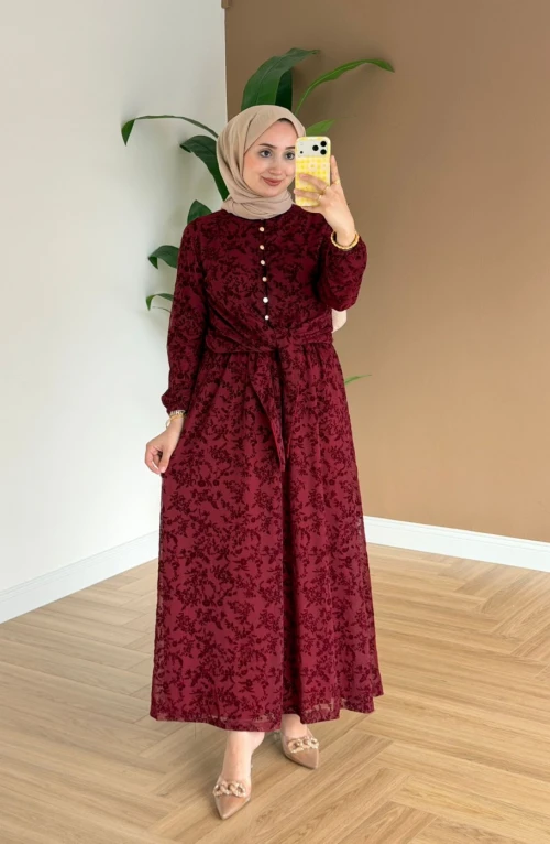 Dantelli Etekli Takım- Bordo Dantelli Etekli Takım- Bordo