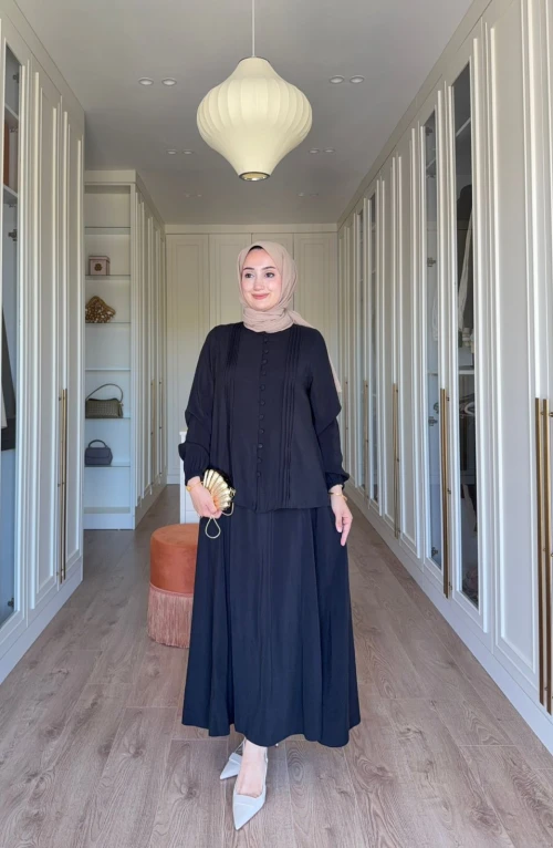 Müjde Etekli Takım-Siyah Müjde Etekli Takım-Siyah