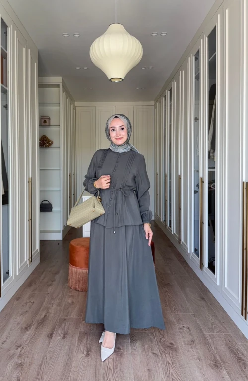 Müjde Etekli Takım- Haki Müjde Etekli Takım- Haki