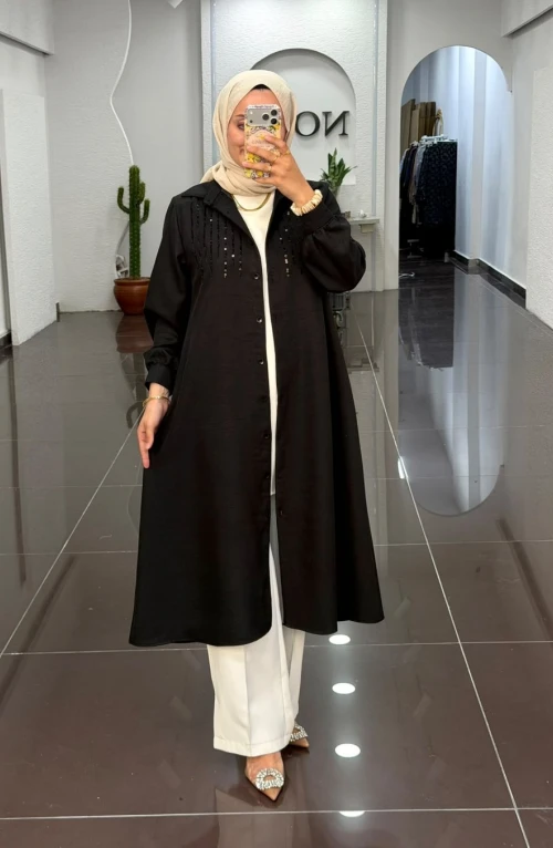 Azze Uzun Tunik-Siyah Azze Uzun Tunik-Siyah