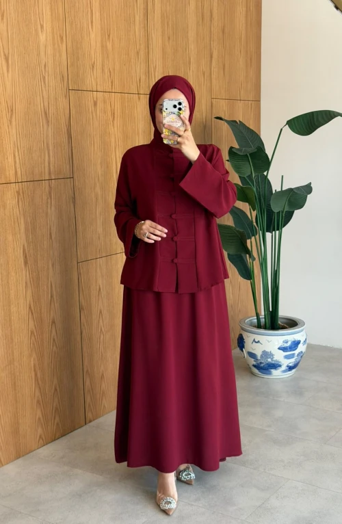 Handan Etekli Takım -Bordo Handan Etekli Takım -Bordo