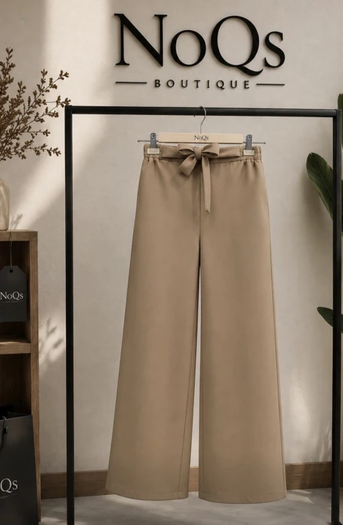Krep kumaş Pantolon-Bej Krep kumaş Pantolon-Bej