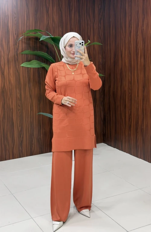 Latife Triko Takım - TURUNCU Latife Triko Takım - TURUNCU