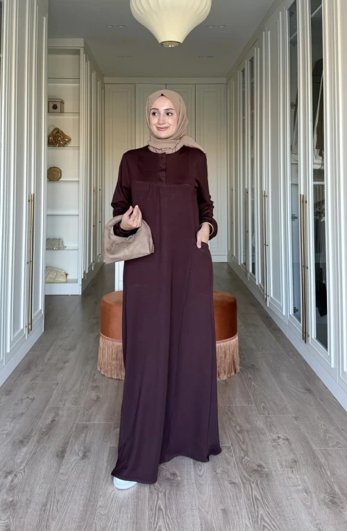 Niloş Oyhso Elbise - Kahve