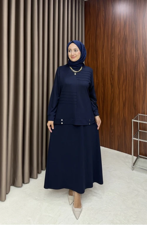 Hira Etekli Takım-Lacivert