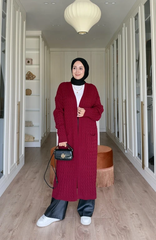 Didem Uzun Hırka - Bordo
