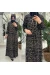 Nazlı elbise bürümcük kumaş siyah/taba