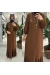 Mina elbise merserize bürümcük kumaş kahve