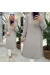 Nisa tunik krep kumaş gri