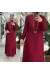 Sema elbise krinkıl kumaş bordo