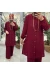 Seher takım krep kumaş bordo