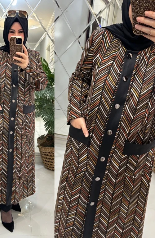 Mihra kap ince örme triko tarçın Mihra kap ince örme triko tarçın