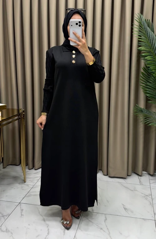 İdil Merserize Elbise Siyah İdil Merserize Elbise Siyah