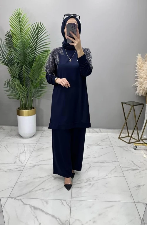 Ceren Taşlı Takım Lacivert