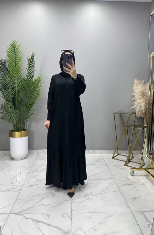 Karsu Taşlı Abiye Elbise Siyah