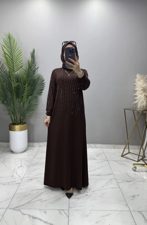 AJDA ABİYE ELBİSE KAHVERENGİ