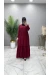 Azra Ferace Elbise Bordo