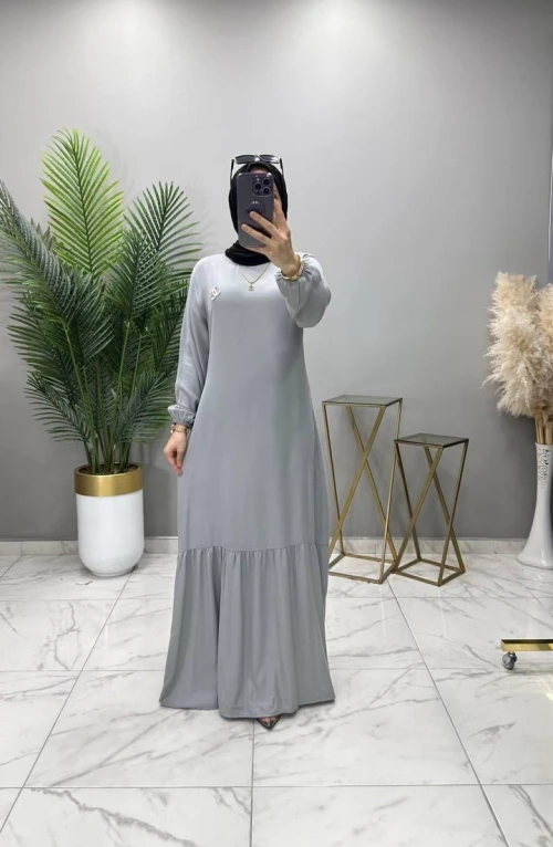 Nurgül Elbise Gri