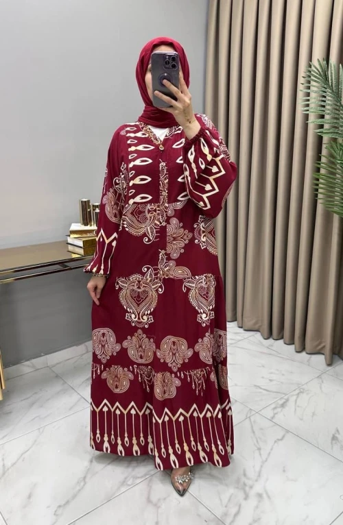 Nisan Elbise Bordo