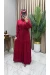 Pelin Elbise Saks Bordo