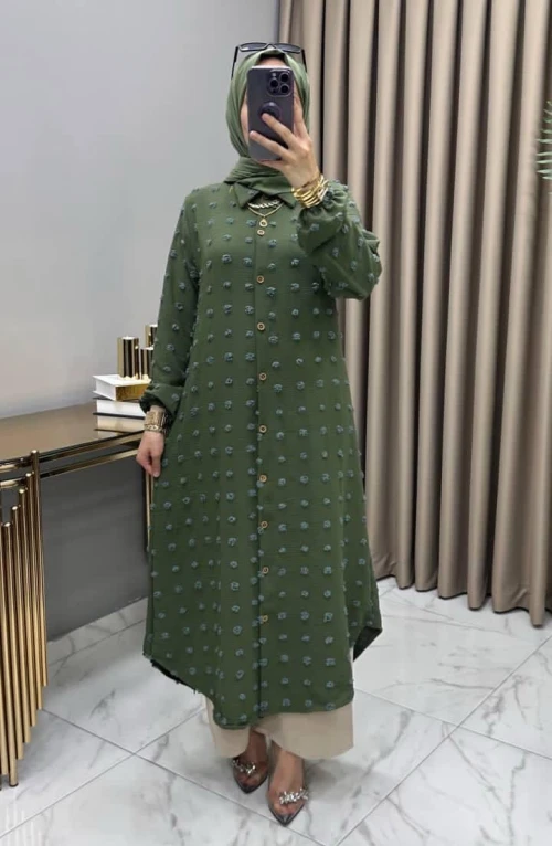 Boncuk Tunik Haki