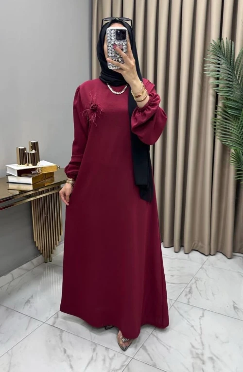 Mila Elbise Bordo