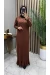 Büşra Soğuk Merserize Elbise Kahve